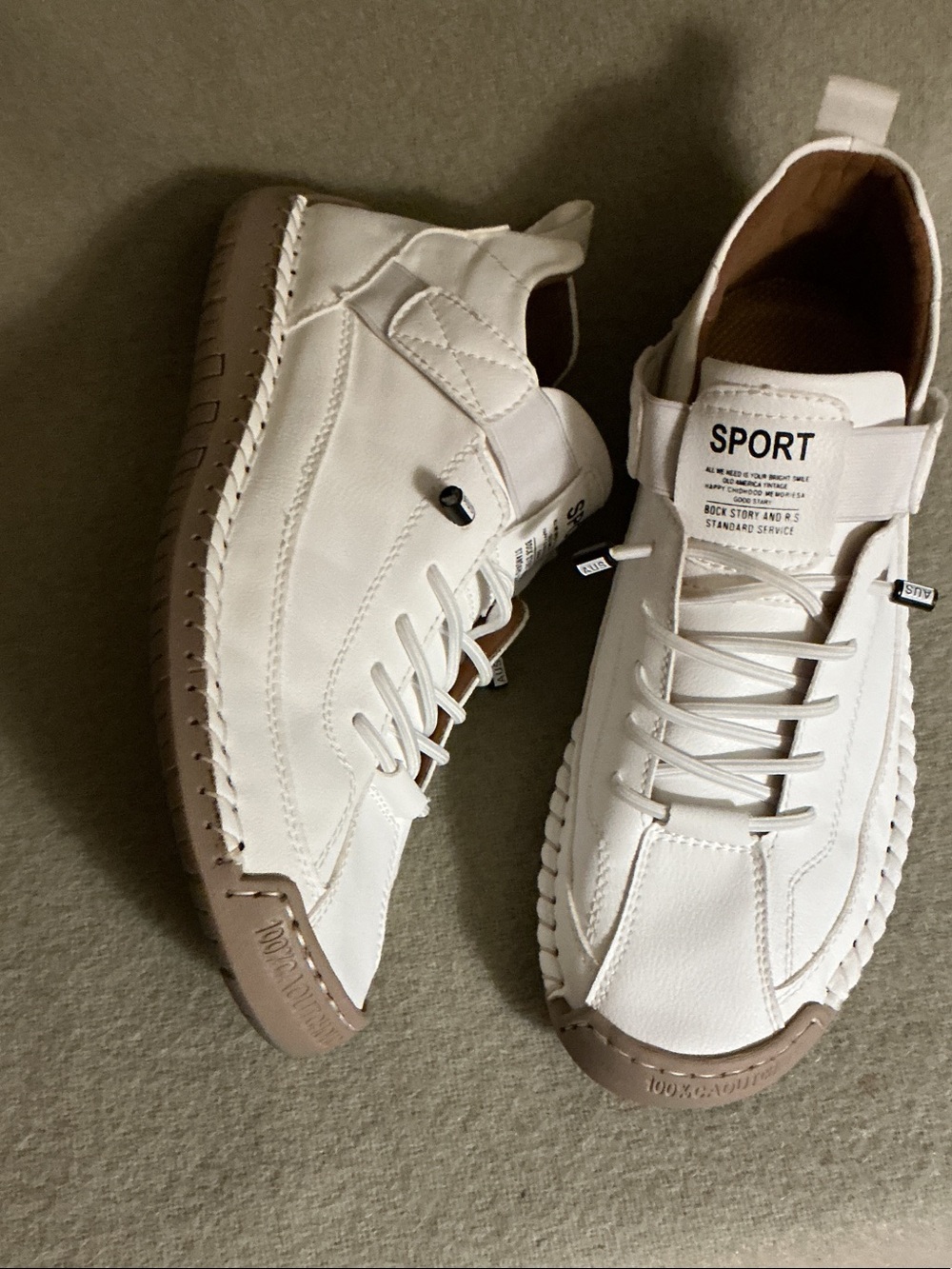 Sporto White & Tan Men's High-Top Casual Sneakers
